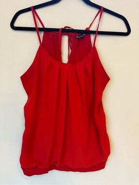 Express Red Pleated Camisole Tank Top